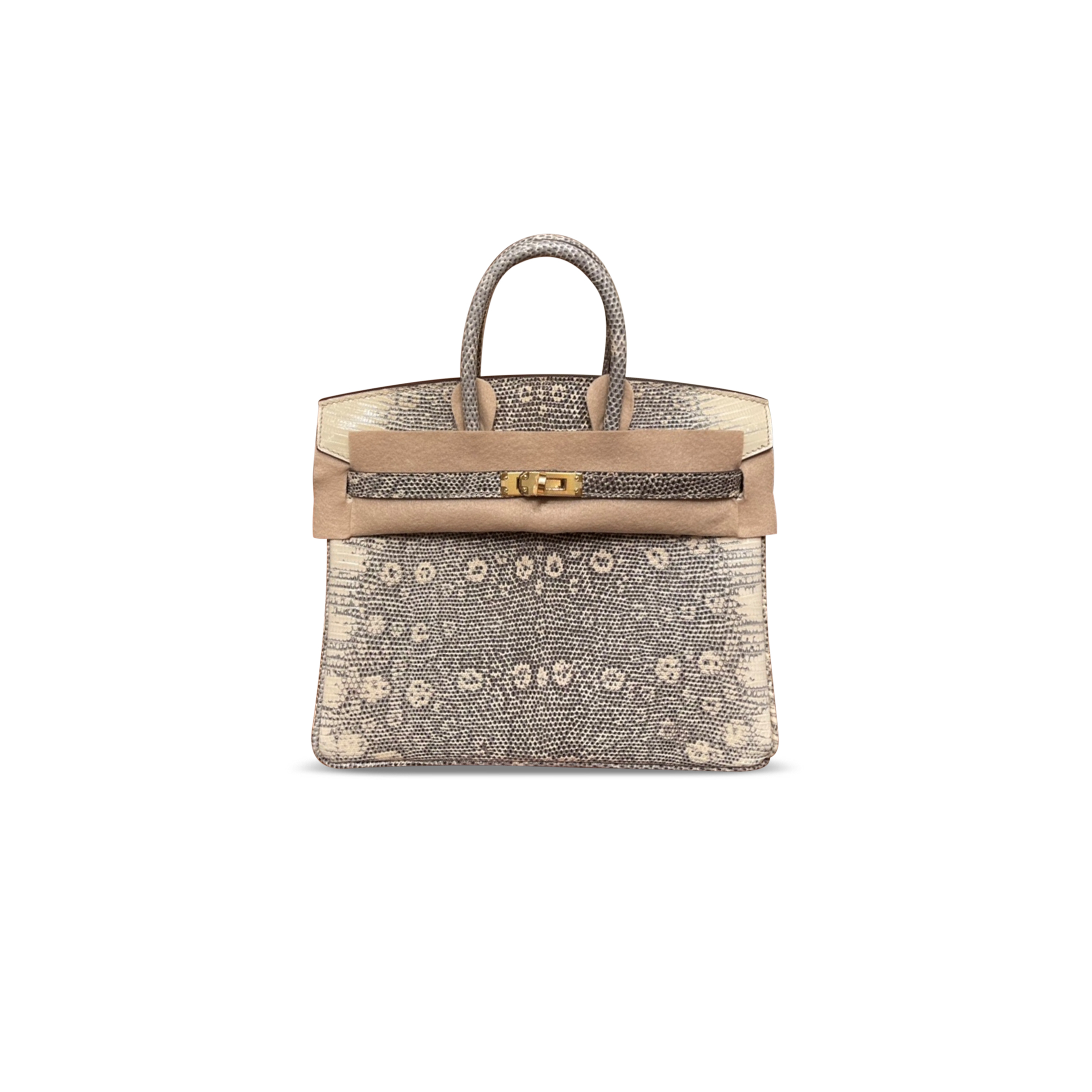 HERMÈS MASTER BIRKIN 25 LIZARD NATURAL GRADIENT GOLD HARDWARE (25*20*13cm)